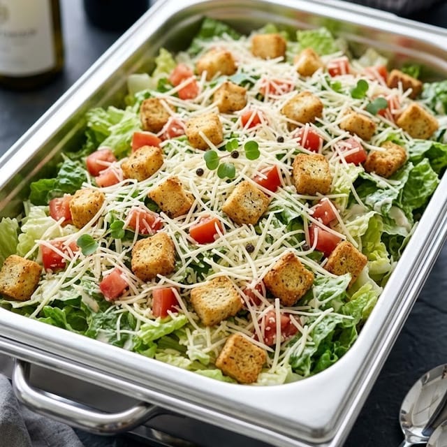 Tray of Caesar Salad.