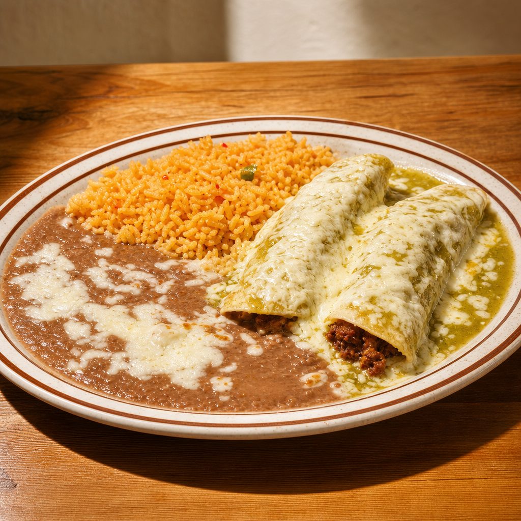 8. Two Enchiladas Verde.